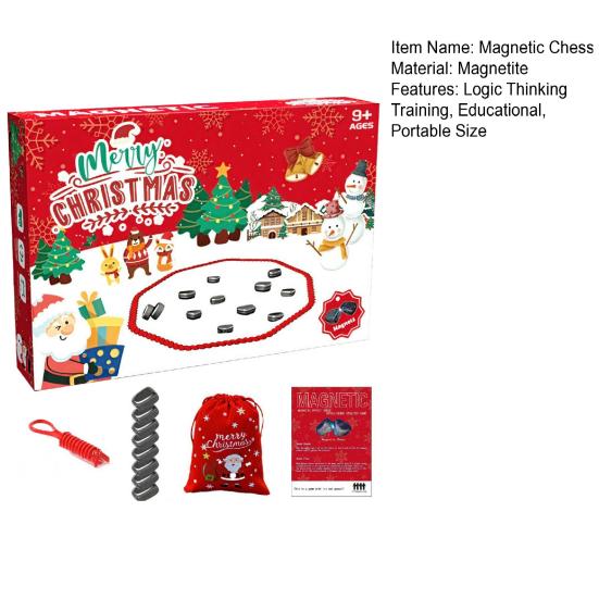 1 набор веселых рождественских магнитных шахматных игр, обучающих логическому мышлению, обучающих магнитных настольных игр для детей и взрослых, семейных интерактивных стратегических игр