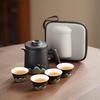 Jingpin Coarse Pottery Mountain Bird Travel Tea Set