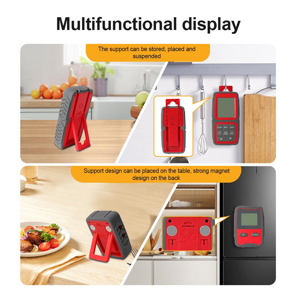 Smart Meat Thermometer Digital Wireless with Dual Probes    Read Magnetic Food Thermometer APP Control with Timing Alarm for Outside Grill BBQ w