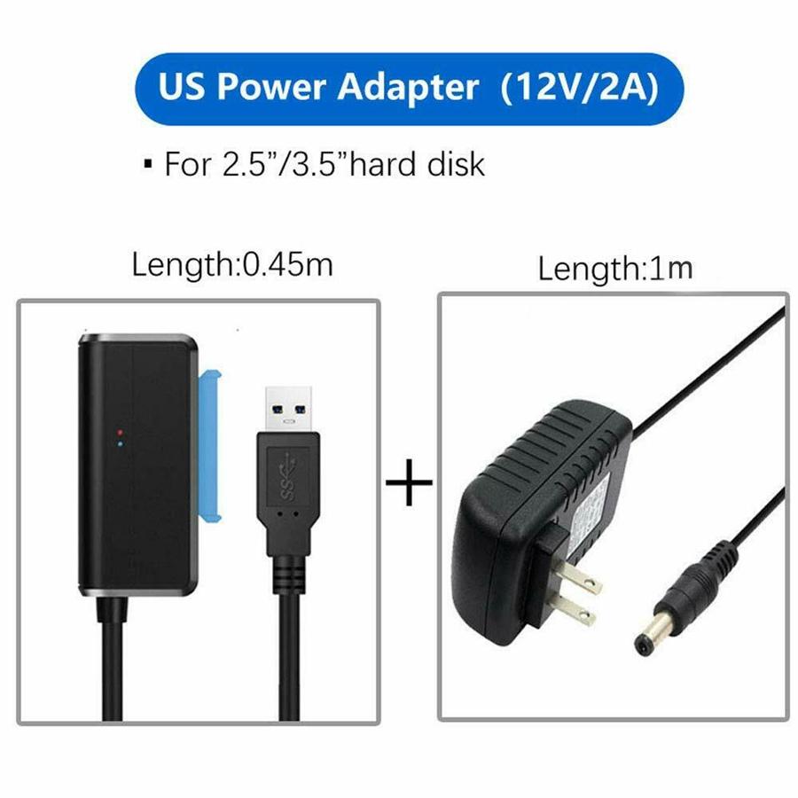 SATA To USB 3.0 Adapter Cable With US Plug