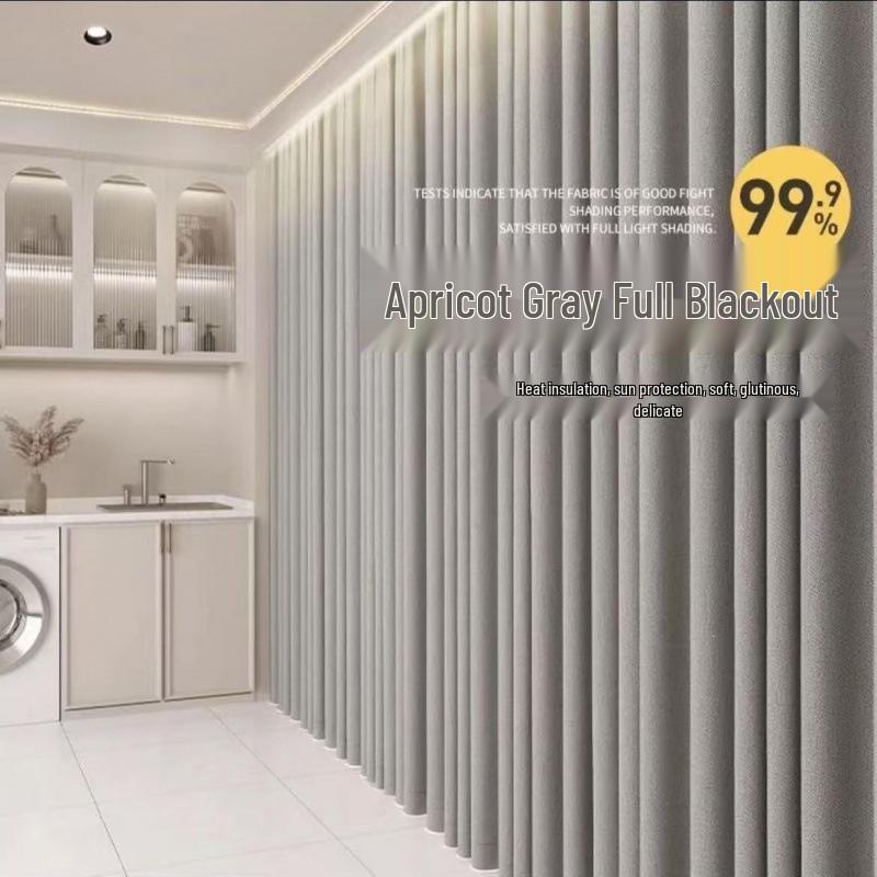 Double-Sided Blackout Curtains with Thickened Sun Protection and Insulation for Bedroom and Living Room