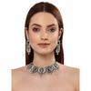 Shining Diva Fashion Latest Stylish Traditional Oxidised Silver Necklace Jewellery Set for Women