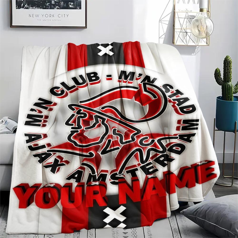 1PC Custom Name AJAX Patterned Flannel Blanket Suitable For All Seasons for Home Decor Warmth and Comfort Gifts Holiday Present_xia