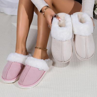 Большие пушистые тапочки-плюшки для дома, теплые и противоскользящие хлопковые тапочки, с утолщенными хлопковыми тапочками для использования в помещении