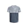 Under Armour Spliced Stripe Crew Neck Short Sleeve T-Shirt Men Tops Blue 1376516-465