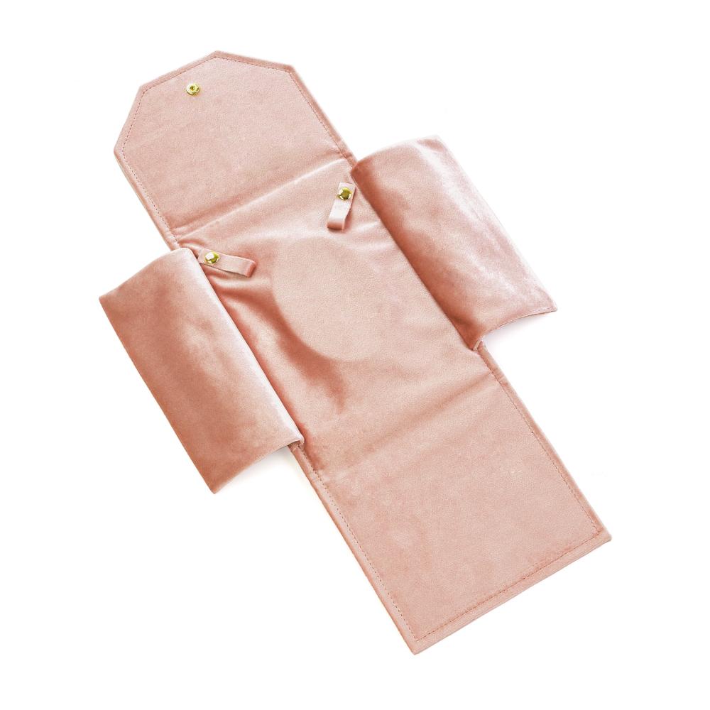 Hot Sale Luxury Velvet Envelope Jewelry Pouch Snap Button Necklace Storage Bag Pendant Gift Packaging Bag Custom Logo