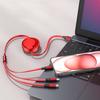 3-в-1 Выдвижной USB-кабель Быстрая зарядка и Синхронизация данных Шнур для iPhone Samsung Huawei Xiaomi Многопортовый Зарядный кабель
