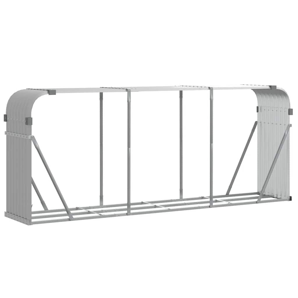 Firewood Storage Rack Light Gray 234x45x100 cm Galvanized Steel