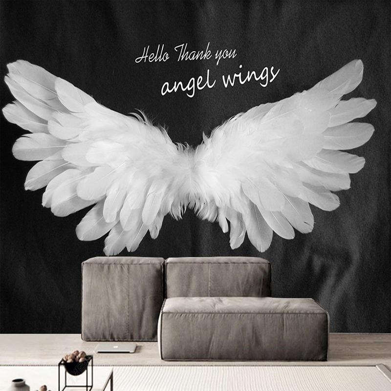 3D настенные обои абстрактный европейский ангел с белыми крыльями фото настенная живопись гостиная ТВ диван фон стена домашний декор