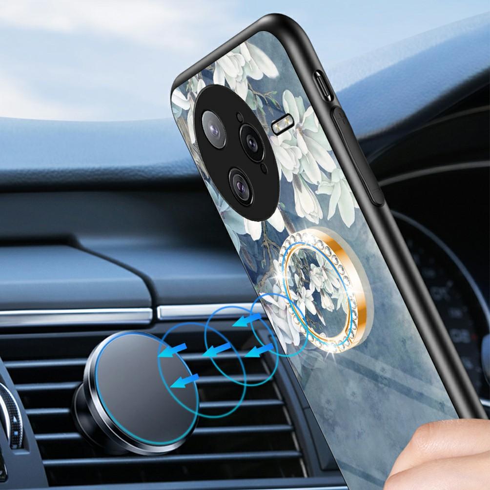 For Xiaomi Poco F7 Ultra 5G/Redmi K80 Pro 5G Case Floral Pattern TPU+Tempered Glass Protective Phone Cover