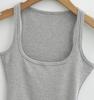 Women Scuplted  Solid Color Square Neck Tank Top