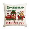 1/4Pcs Red Christmas Pillowcases, Hot Cocoa Gingerbread Bakery Design Cushion Covers, Farmhouse Christmas Decorations