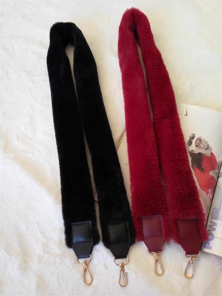 Женский плюшевый широкий меховой плечевой ремень для сумок - Универсальная замена для сумок через плечо и на одно плечо