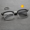 1PC Fashion Square Classic Browline Metal&Plastic Frame Vintage Photochromic Glasses For Daily Life Outdoor Eyewear Accessories.