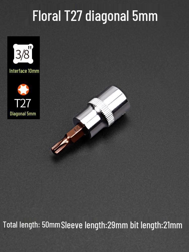 Набор бит для отвертки Torx T30 T40, шлицевая, крестовая с цветочным узором, с запрессованными головками