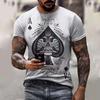 Summer T-shirt Short Sleeved 3D Card Printed Men's T-shirt Fashionable Retro Fashion Men's Casual Street Wear