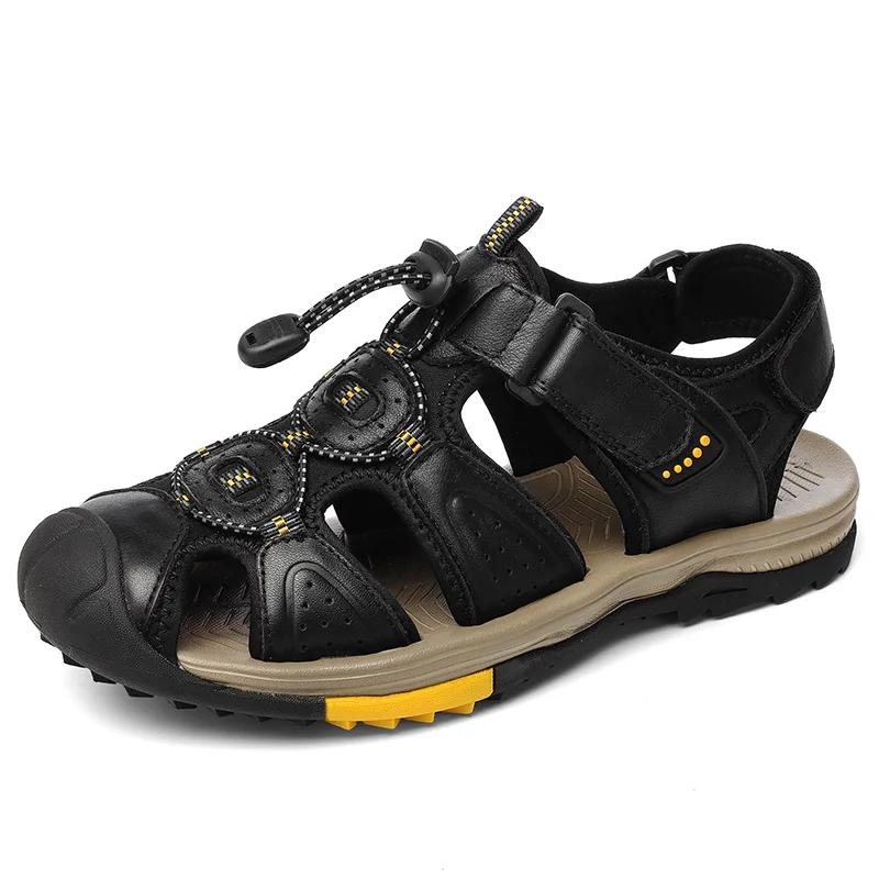 Fashion Summer Men's Sandals Genuine Leather Beach Roman Sandals Comfortable Men Outdoor Sneakers Male Shoes Botas Para Hombre Zapatos