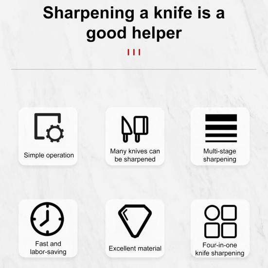 4-в-1 точилка для ножниц, кухонных ножниц, регулируемый угол заточки, руководство