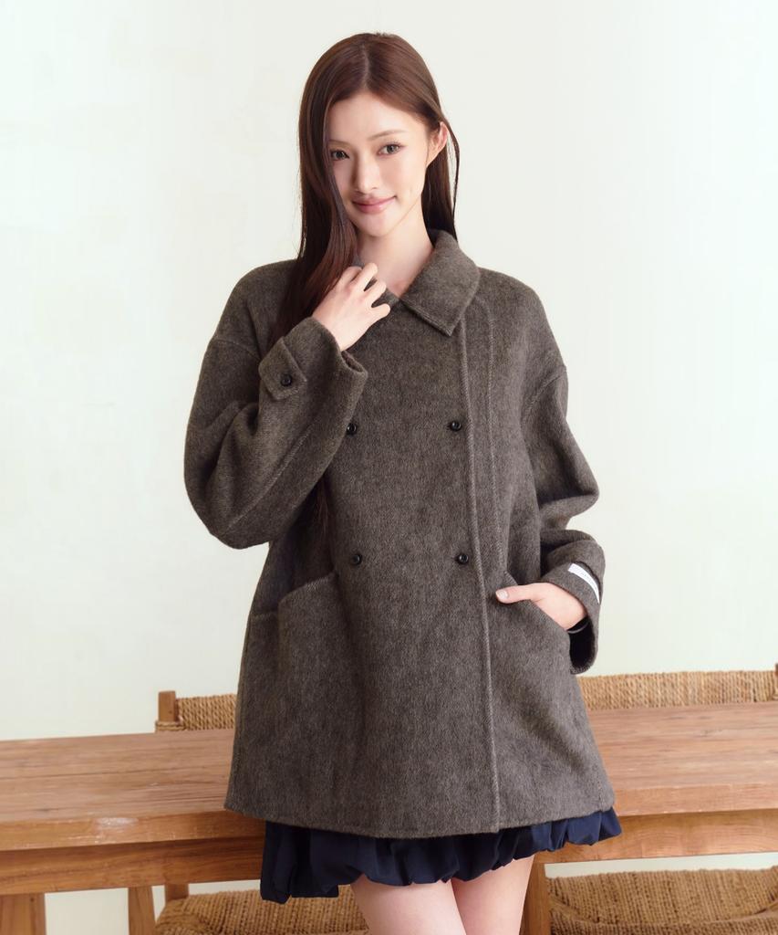 THE GREEN LAB Double Half Coat [Khaki Brown]
