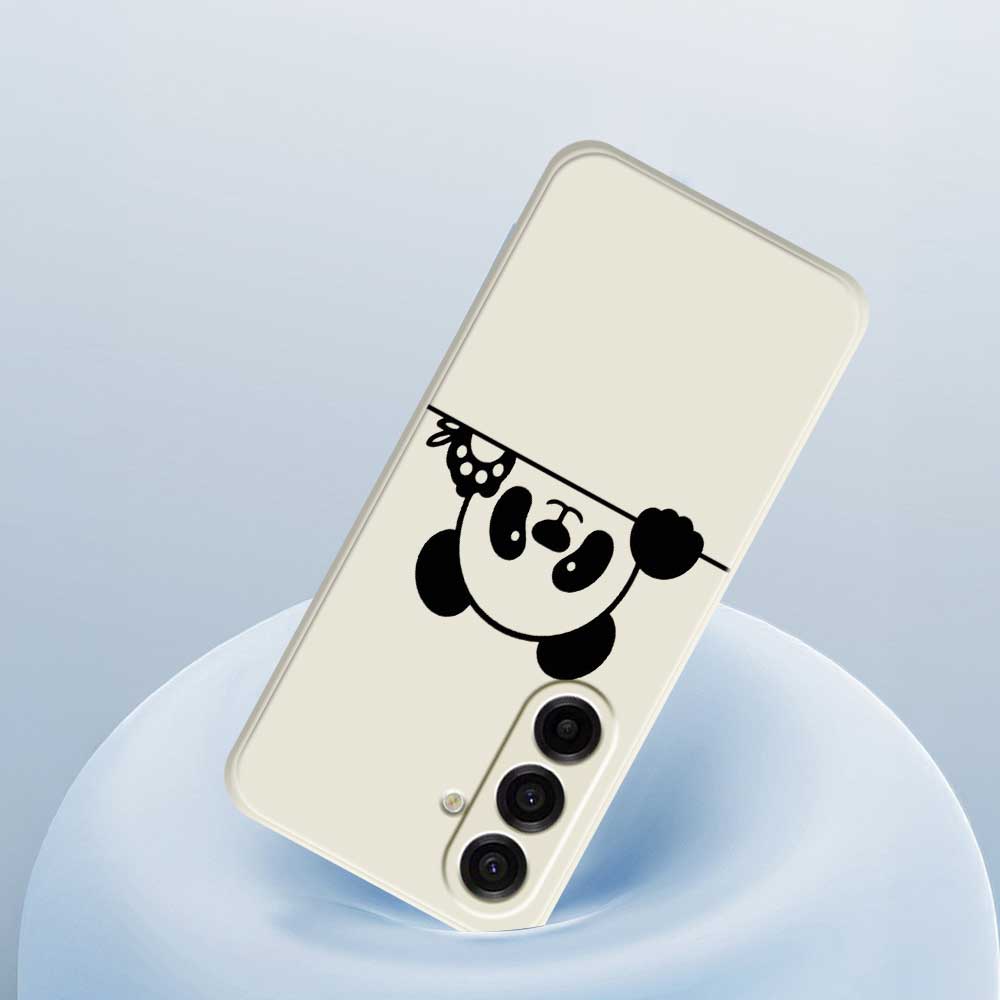 For Samsung Galaxy A17 5G Case Panda Head Pattern Printing Straight Edge TPU Phone Back Cover