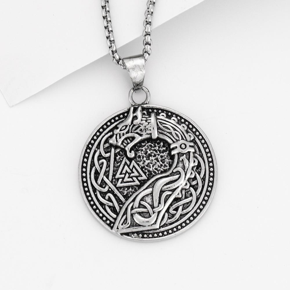Retro Punk Viking Dragon Style Necklace Pendant Punk Men Trend Personality Pendant Holiday Gift Jewelry