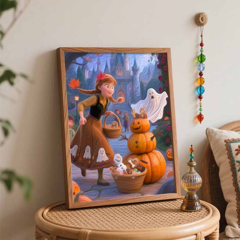 Disney Картина маслом по номерам Анна Тыква Олаф Осенний Лес Пейзаж Ручная роспись Домашний Декор Подарок