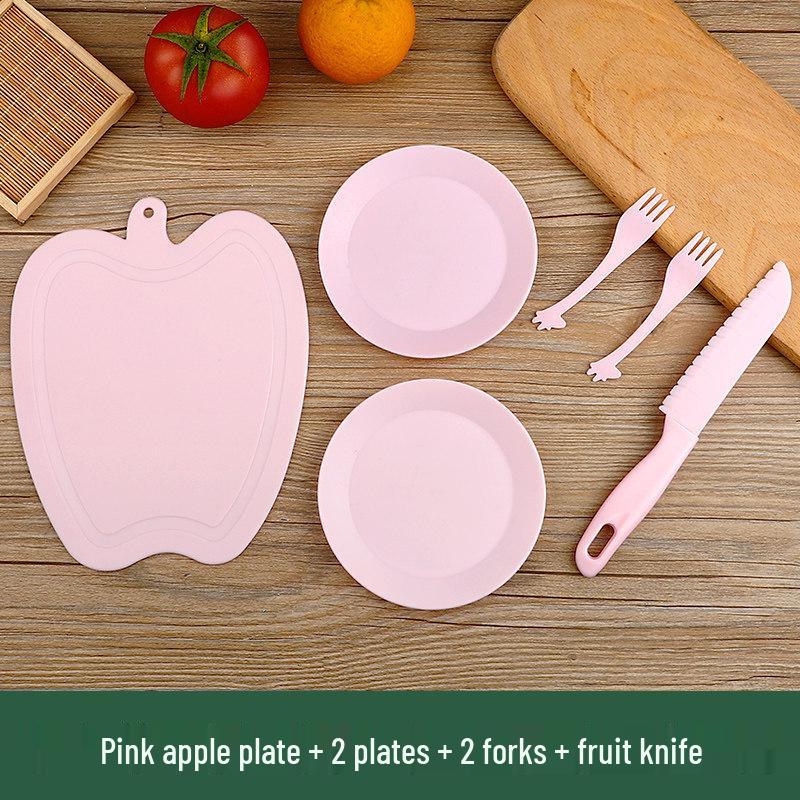 Safe Plastic Fruit Knife & Cutting Board Set for Kids