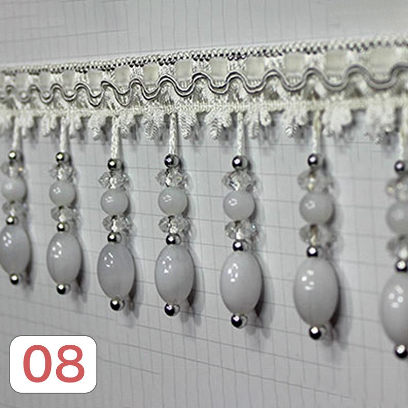 1 м Кристальный Подвес Кружевная Отделка с Бусинами Бахрома Кисточками DIY Декор для Сцены Дома Штор Аксессуары Обивка Вечеринка Подвесное Кольцо Шнуры
