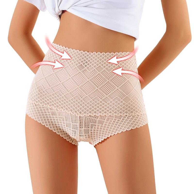 Женские кружевные трусики с высокой талией, сексуальное кружевное белье, бесшовные трусики, тонкие трусы, сетчатые трусы