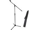 KC MBCS-02BK Boom Microphone Stand, StraightStraight, Black (Soft Case, Clip-on Microphone Holder Included)