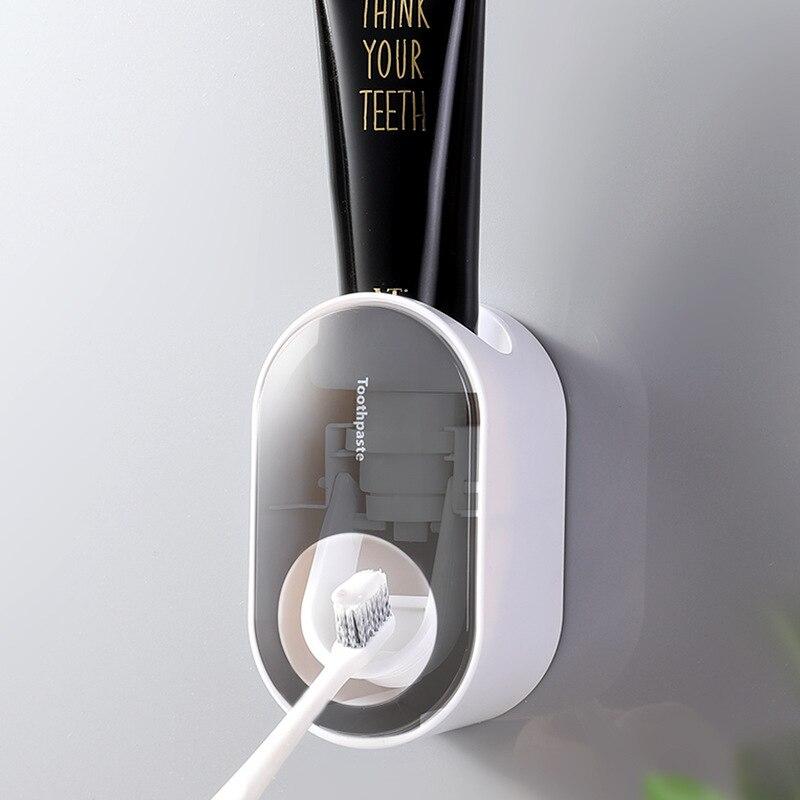 Bathroom Accessories Kits Automatic Toothpaste Dispenser Wall Mount Toothpaste Squeezer Dust-proof Toothpaste Holder Holder