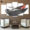 ArtSailing Wall Art Gray Parrot Canvas Painting 5 Piece HD Print Bird Claw Paw Posters and Prints Canvas Art Home Decor CU-2173C