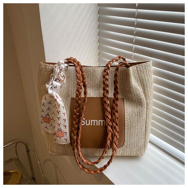 Straw Beach Tote Bag Summer Shoulder Bag Niche Popular Underarm Bag Fashion Versatile Women'S Bag