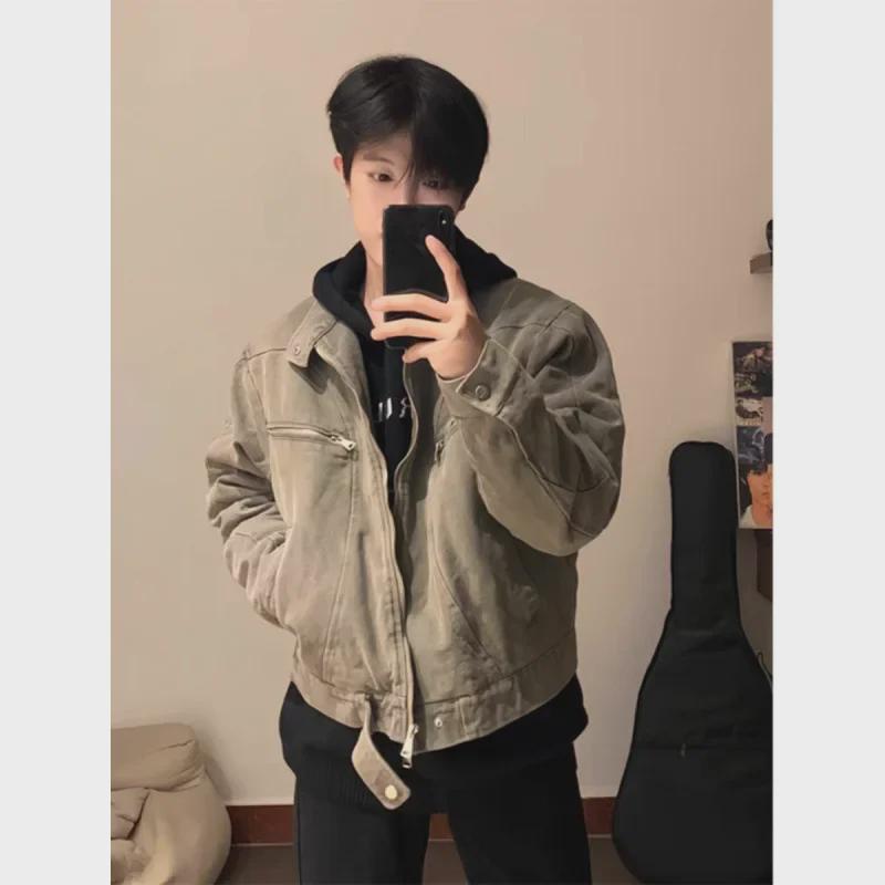 Мужская модная европейская и американская уличная мода куртка из искусственной кожи для мотоцикла