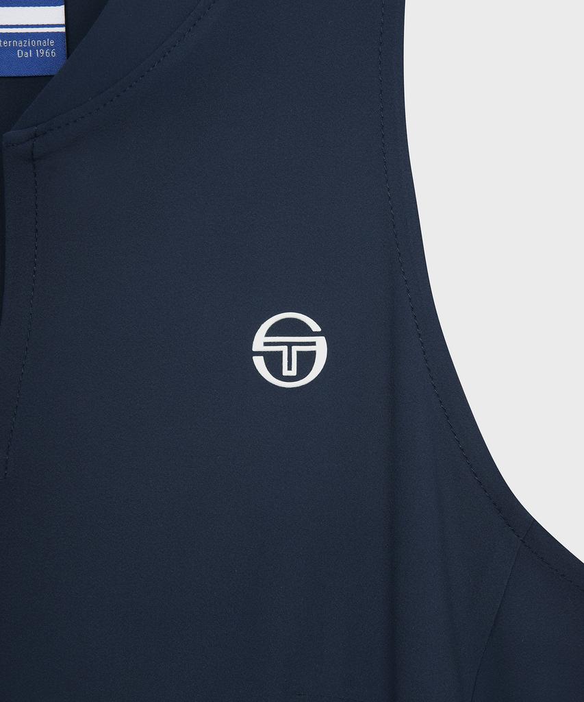 SERGIO TACCHINI W Плетеное плиссированное платье без рукавов (военно-морской флот)