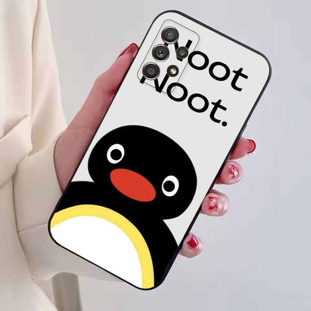 Cute P-Penguin Pingu Phone Case For Samsung S25,S24,S21,S22,S23,S30,Ultra,S20,Plus,Fe,Lite,Note,10,Black Cover