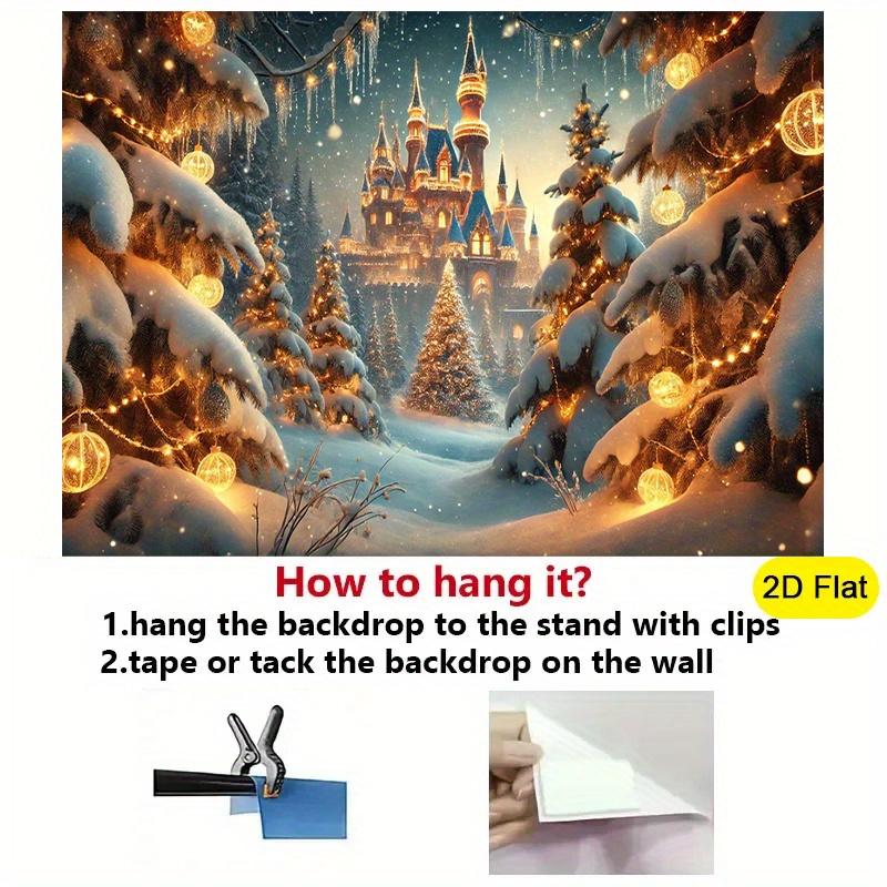 1 piece Christmas castle winter wonderland snow scene, suitable for holiday parties and birthday celebrations