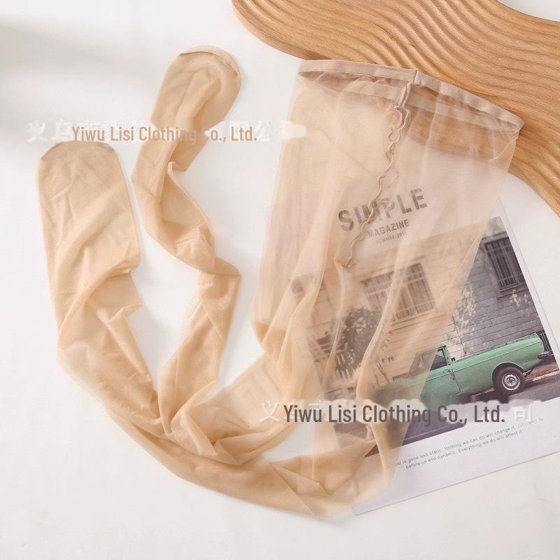 Ультратонкие летние женские чулки 0D: Невидимый, прочный, прозрачный черный шелк с Т-образным вырезом