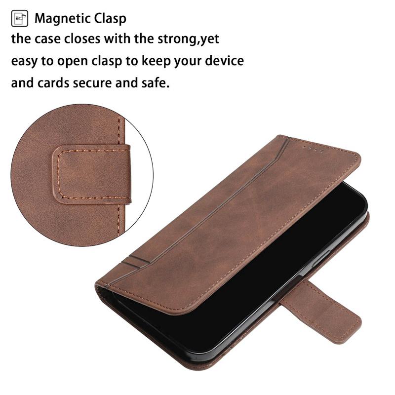 Matte Leather Wallet Case for Samsung iPhone Huawei Honor Xiaomi Redmi Card Holder Flip Cover