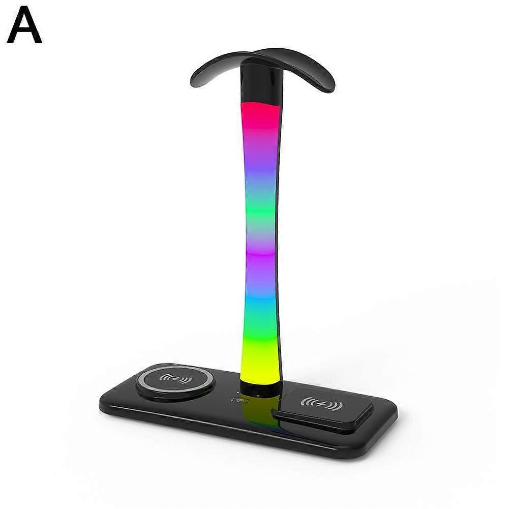 Multifunctional Wireless Charger Earphone Holder Colorful Atmosphere Light