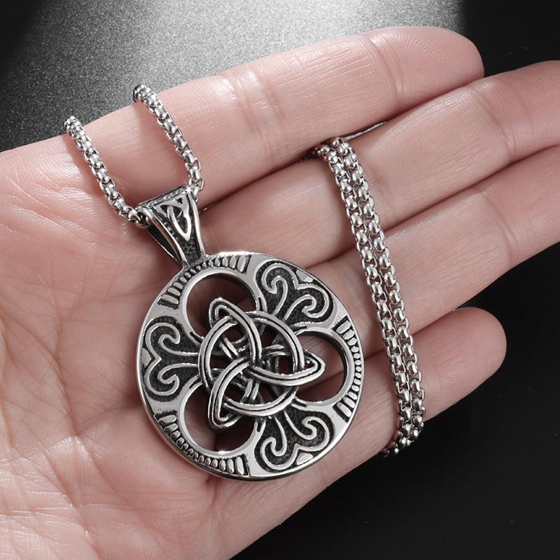 Ювелирные изделия, круглое ожерелье с кельтским узлом для мужчин, скандинавский амулет с рунами, модный свитер, ожерелье, подарок