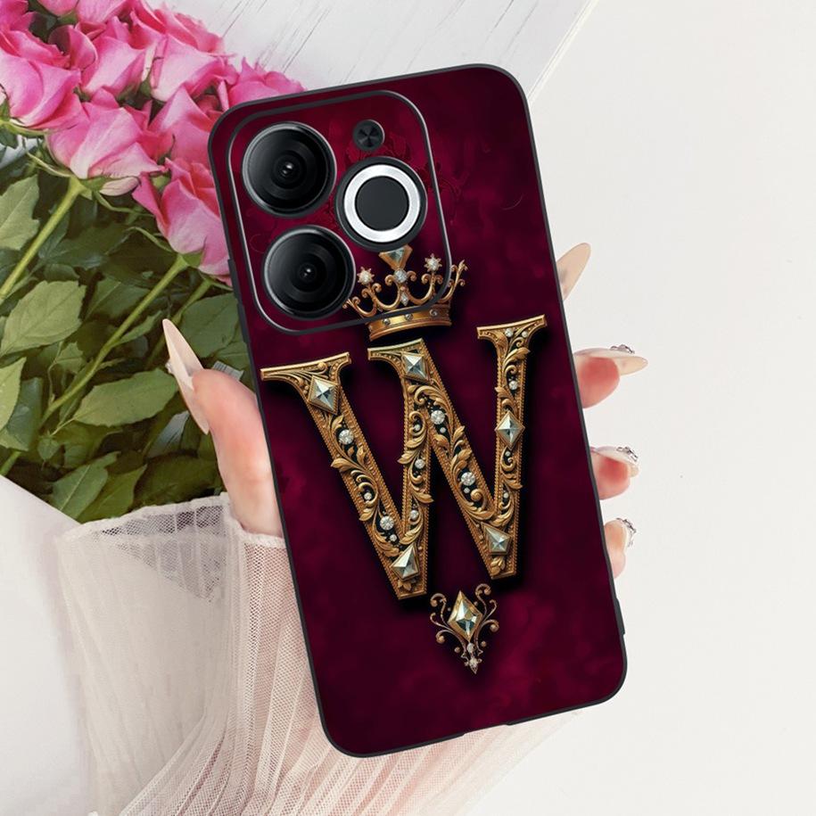 Для Itel A80 Чехол A671L A671LC Задняя крышка Роскошная Буква Имени Корона Мягкий Силикон Чехол для Телефона для Пары Для ItelA80 A 80 Оболочка