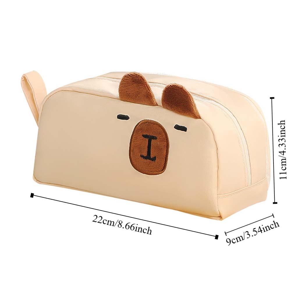 Desktop Organizer Cartoon Pencil Box Large Capacity Zipper Pencil Pouch Panda Pen Holder Office