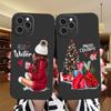 Christmas and New Year Gift Black Phone Case For iPhone 13 Pro 11 Pro Max 12 Mini XS XR 6 6S 8 7 Plus Fashion Girl Cover Fundas