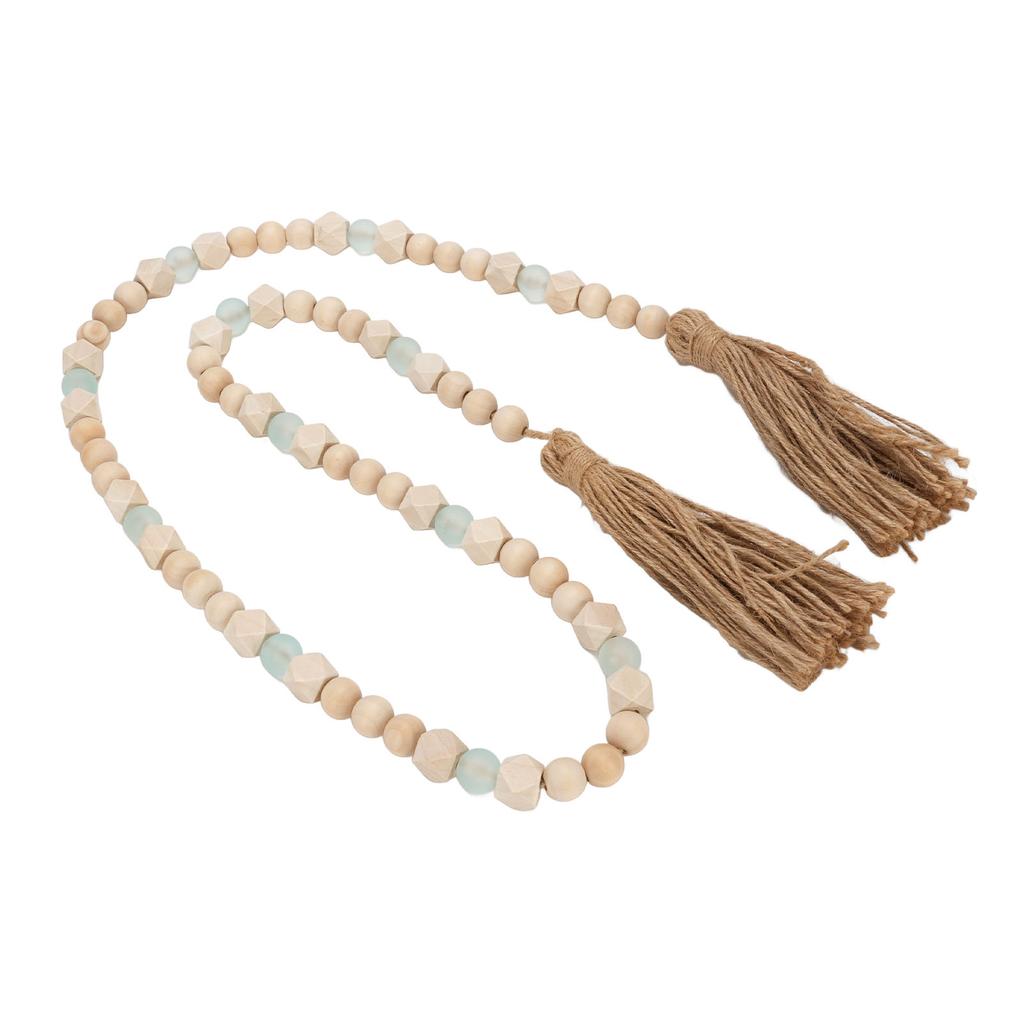 Гирлянда из деревянных бусин с кисточками, настенная гирлянда из деревянных бусин, украшение для фермерского дома