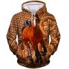 Fashion New Horse Animal 3D Print Hoodie Men Women Casual Hoodies Oversized Hoody Pullover Hooded Sweatshirts Kids Tops Clothing