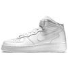 Air Force 1 Mid 07 Leather Triple White Women Sneakers 366731-100
