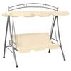 Convertible Swing - vidaXL - Sand White - Steel Frame - Adjustable Canopy - 2 Persons