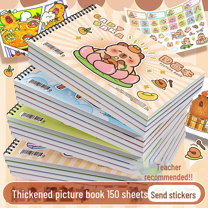 Утолщенный альбом для рисования А4 с мультяшными рисунками для детей: Идеально для искусства в начальной школе и детском саду