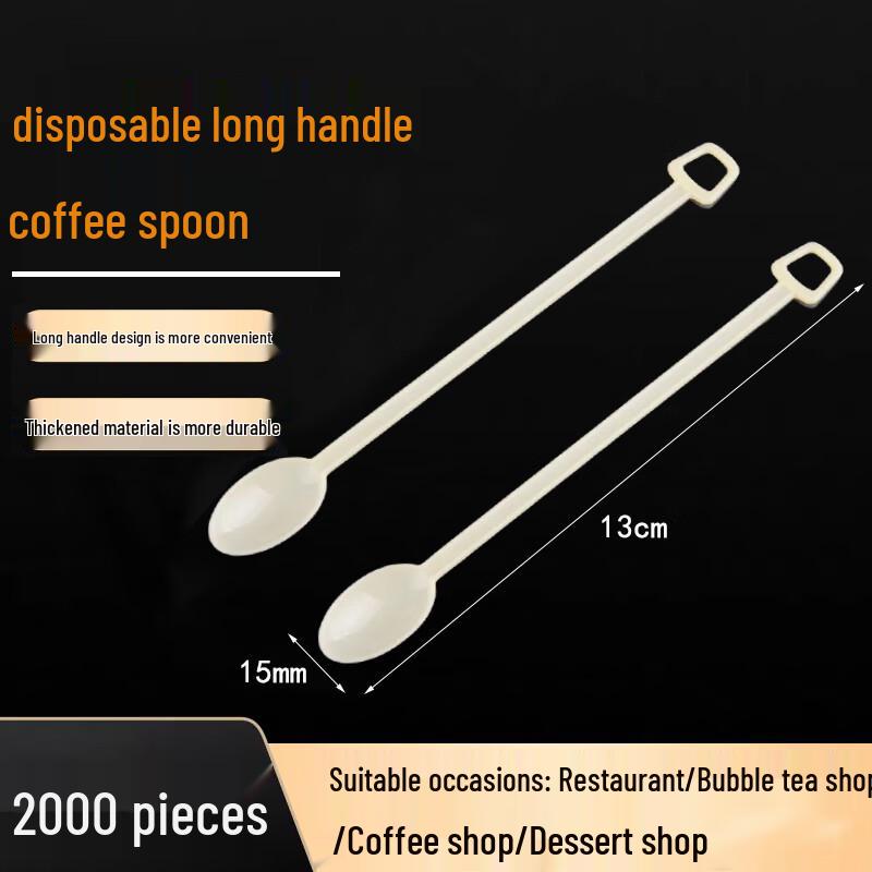 Homeglen Disposable Long Handle Plastic Stirring Spoons